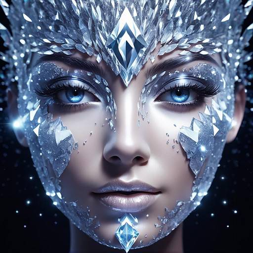 Shimmering Crystal Face Portrait
