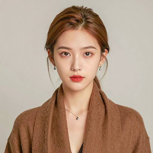 Elegant Photorealistic Portrait of Young Woman