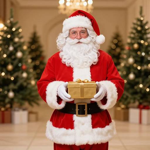 Male Santa Claus with Gold Gift