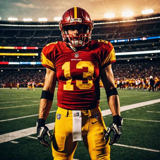 American Football Player Standing on Field