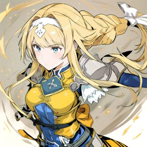 Illustration of Alice zuberg, sword art online in the style of Hiranko
