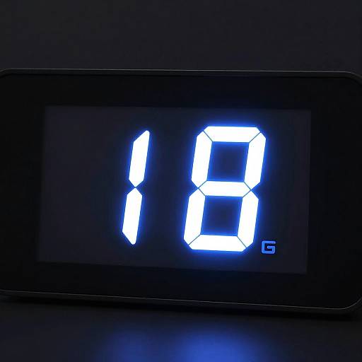 Futuristic Neon Digital Clock Display