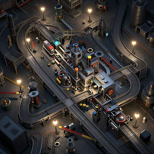 Intricate Factory Battlemap Layout