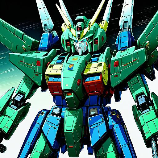 Illustration of Gundam mk ii, gundam in the style of Aoi kujira