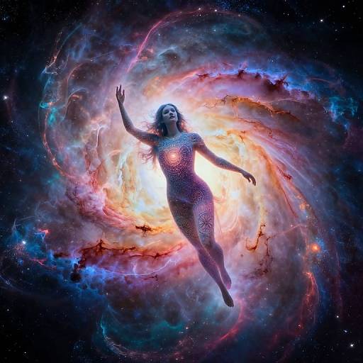 Celestial Mandala Being Amidst Nebula