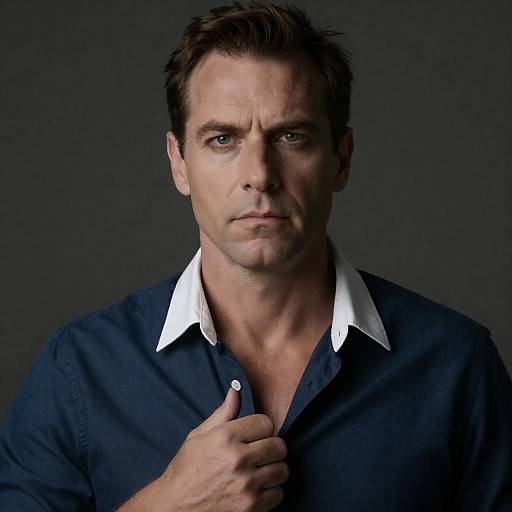 Intense Portrait of a Middle-Aged Man