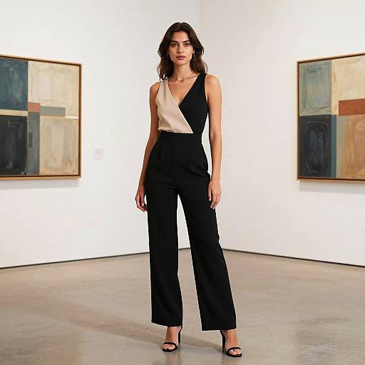 Young Woman in Fashionable Jumpsuit