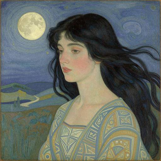 Ethereal Moonlit Woman Portrait