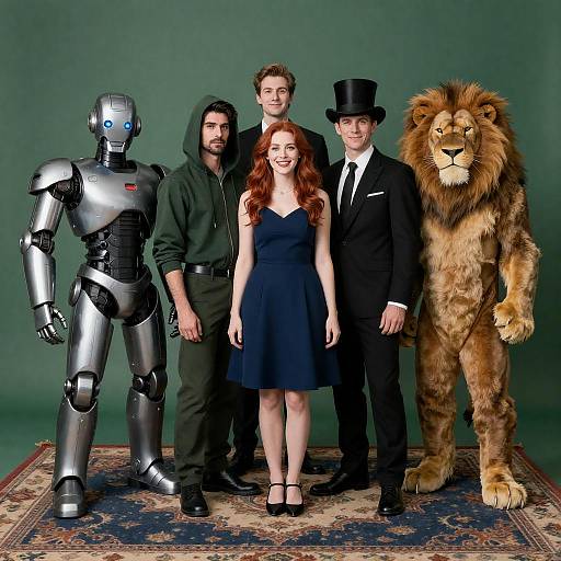 Group Photo of Diverse Costumed Characters