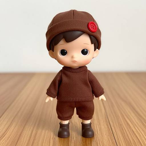 Brown Doll on Wooden Floor