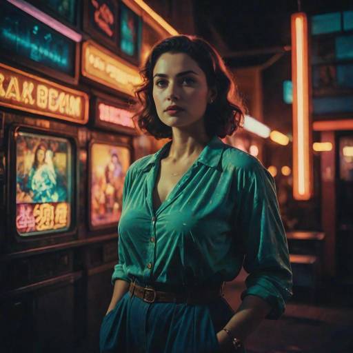 Cinematic Portrait of Woman in Retro Dress
