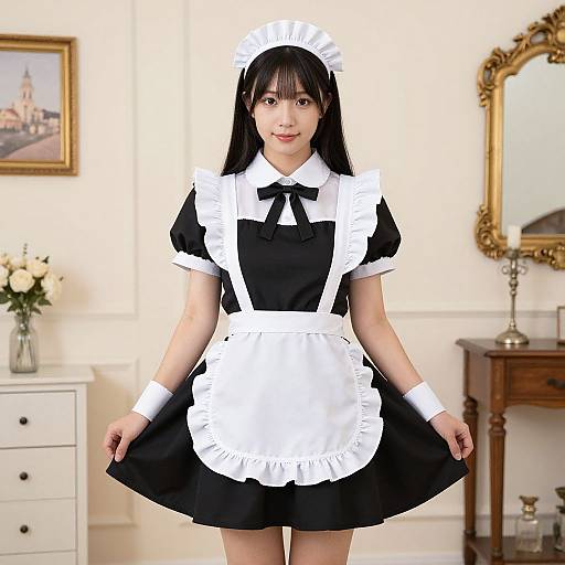 Elegant Maid Costume in Room