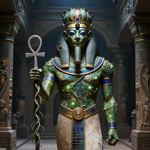 Ancient Osiris in Bioluminescent Underworld