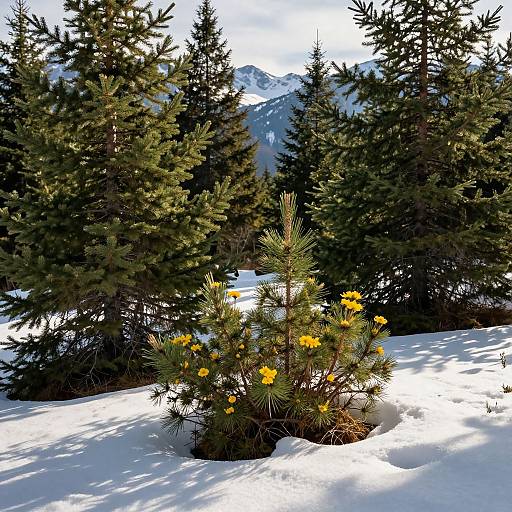 Cinematic Alpine Pine Forest Scene