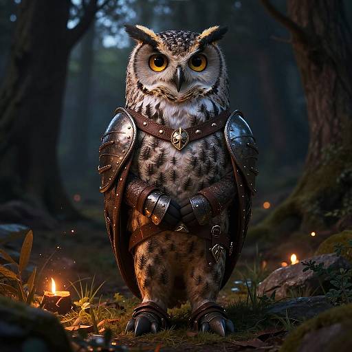 Majestic Owl Knight in Twilight Forest