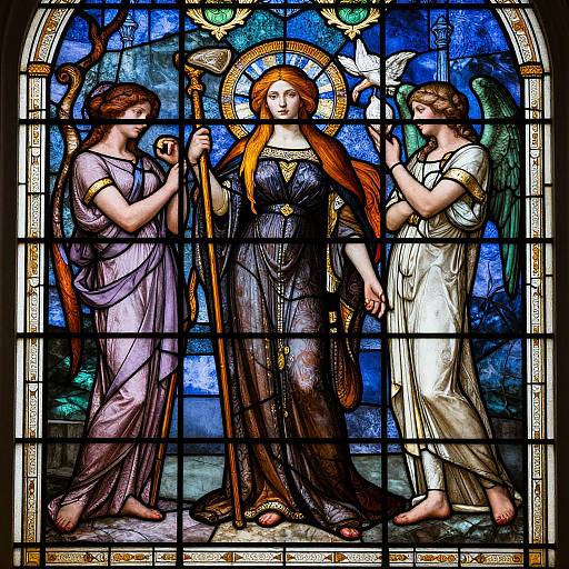 Art Nouveau Stained Glass Elegance