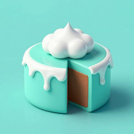 Photorealistic Turquoise Cube Cake