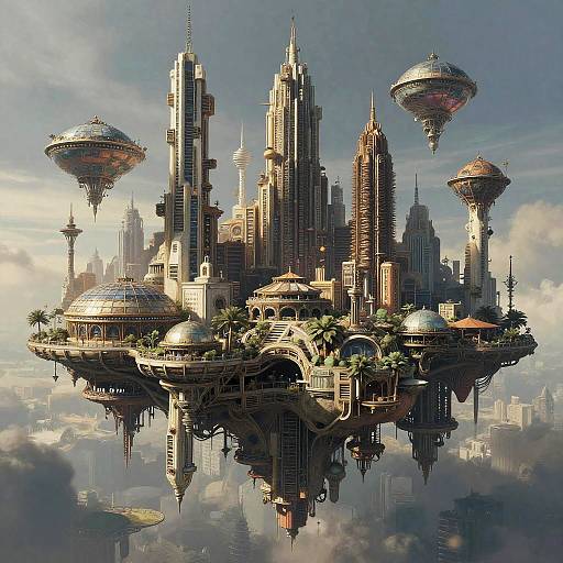 Organic Sci-Fi Floating Sky City