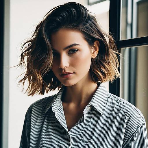 Face-Framing Layers Fashion Editorial Portrait