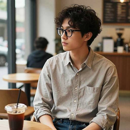 540 Waves Hairstyle Man in Coffee Shop