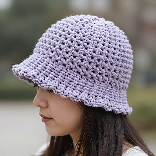 Lavender Crochet Cloche Hat Woman