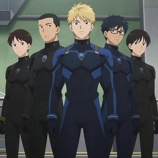 Anime Team in Armored Suits Illustration