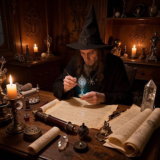 Witchcrafter Crafting Magical Talisman