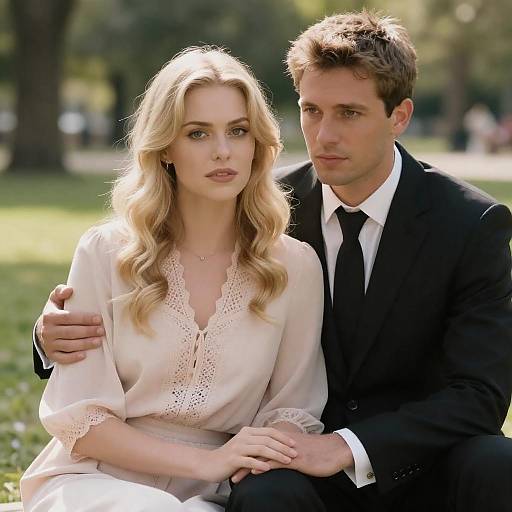 Romantic Park Moment Between Couple