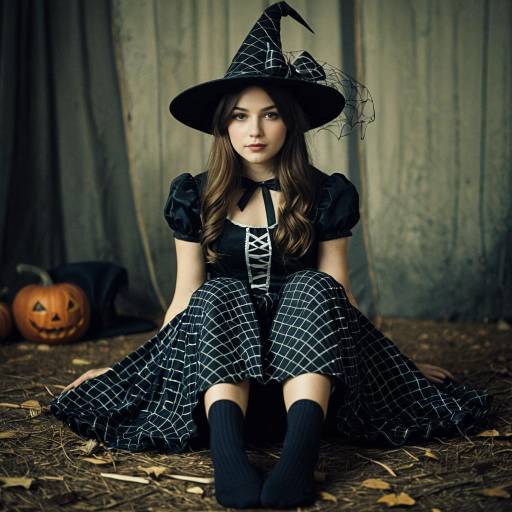 Enchanting Girl in Wicked Web Costume