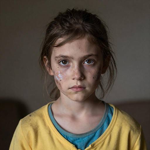 Portrait of a Young Girl with Intense Features