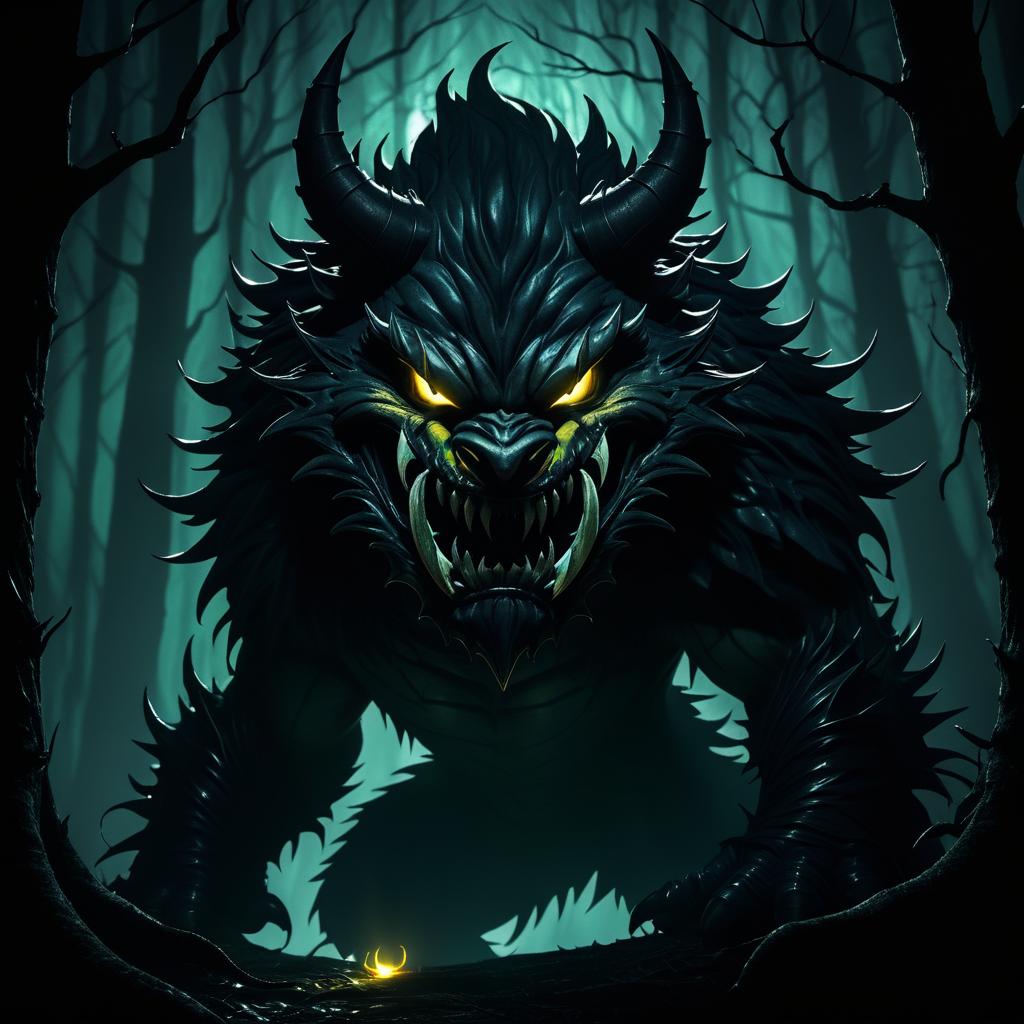 Grimmsnarl in a Dark Fantasy Forest