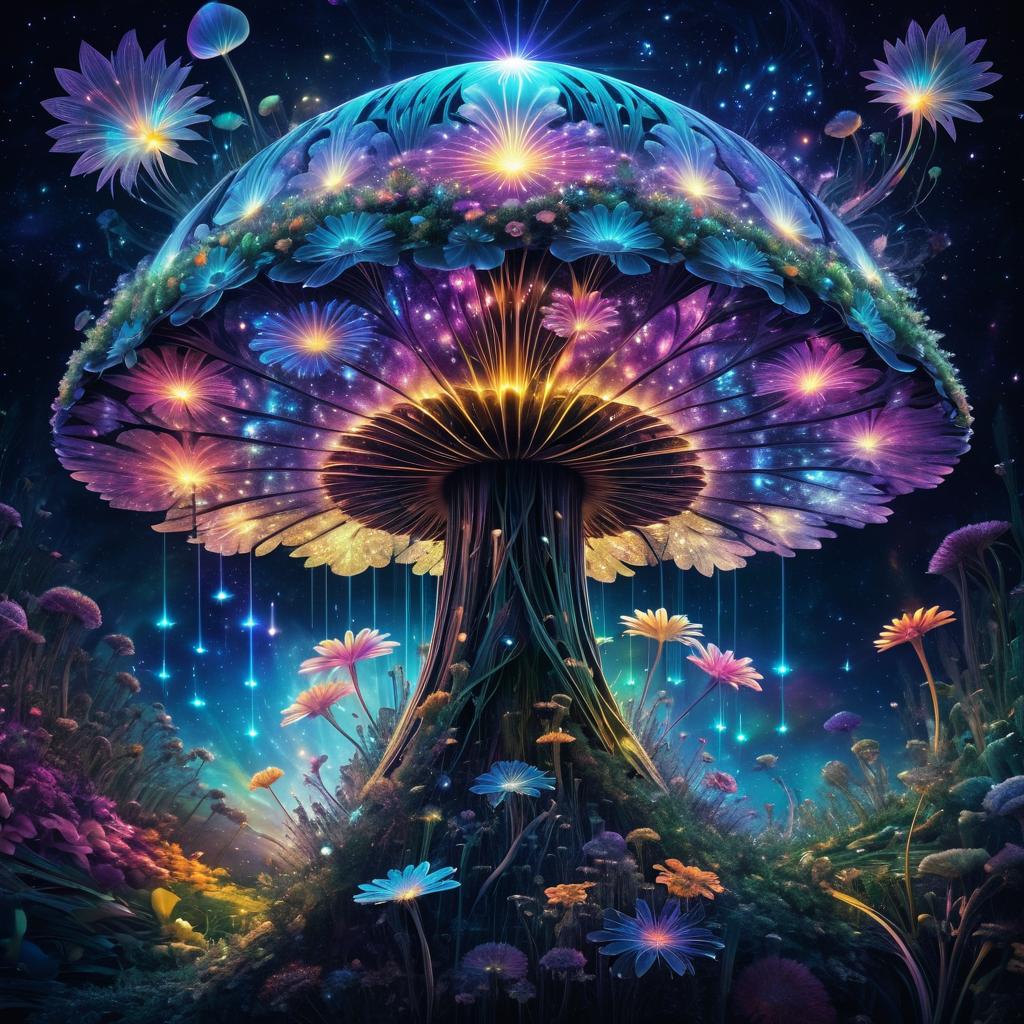 Psychedelic Mushroom Fantasy Portrait Art