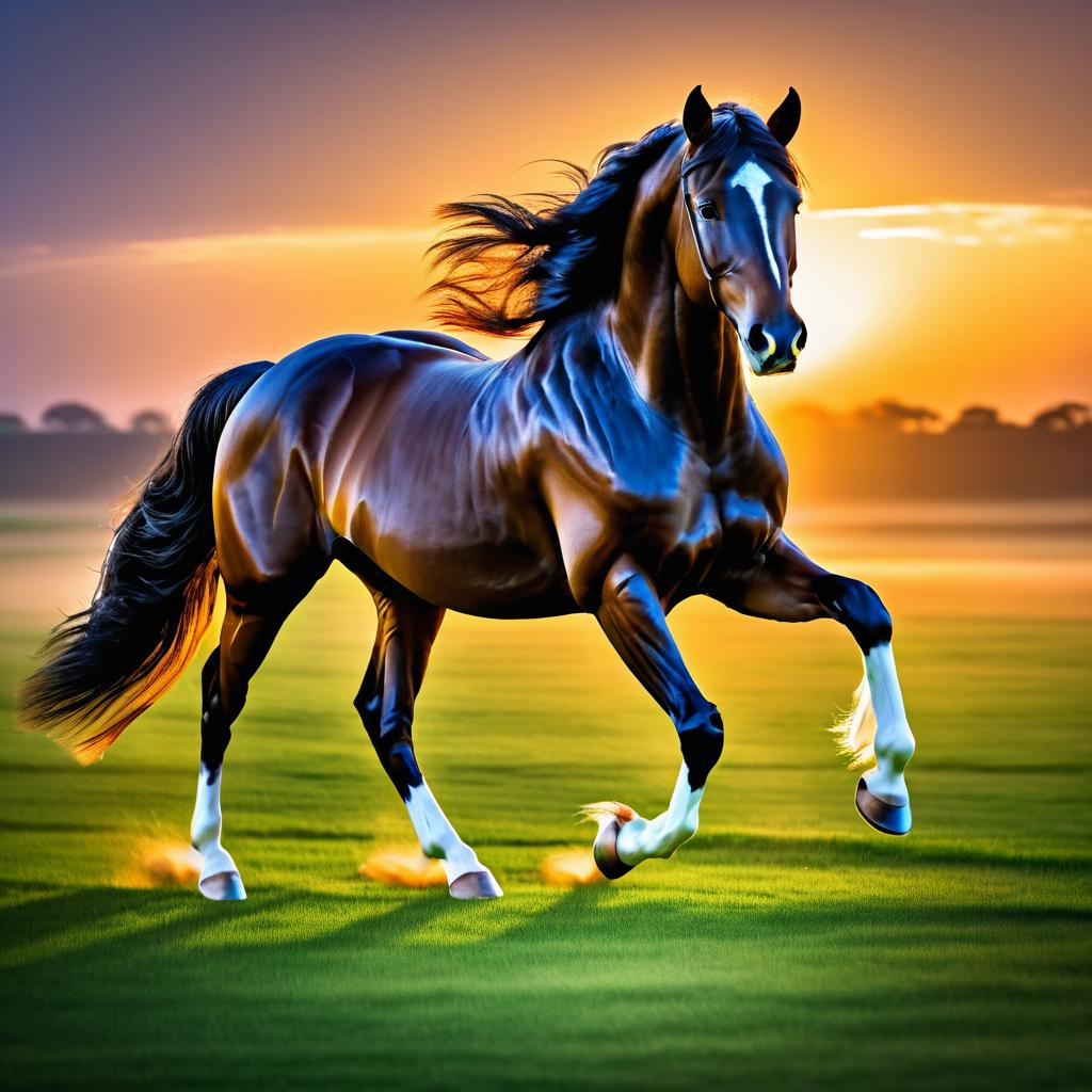 Majestic Horse Portrait at Sunset