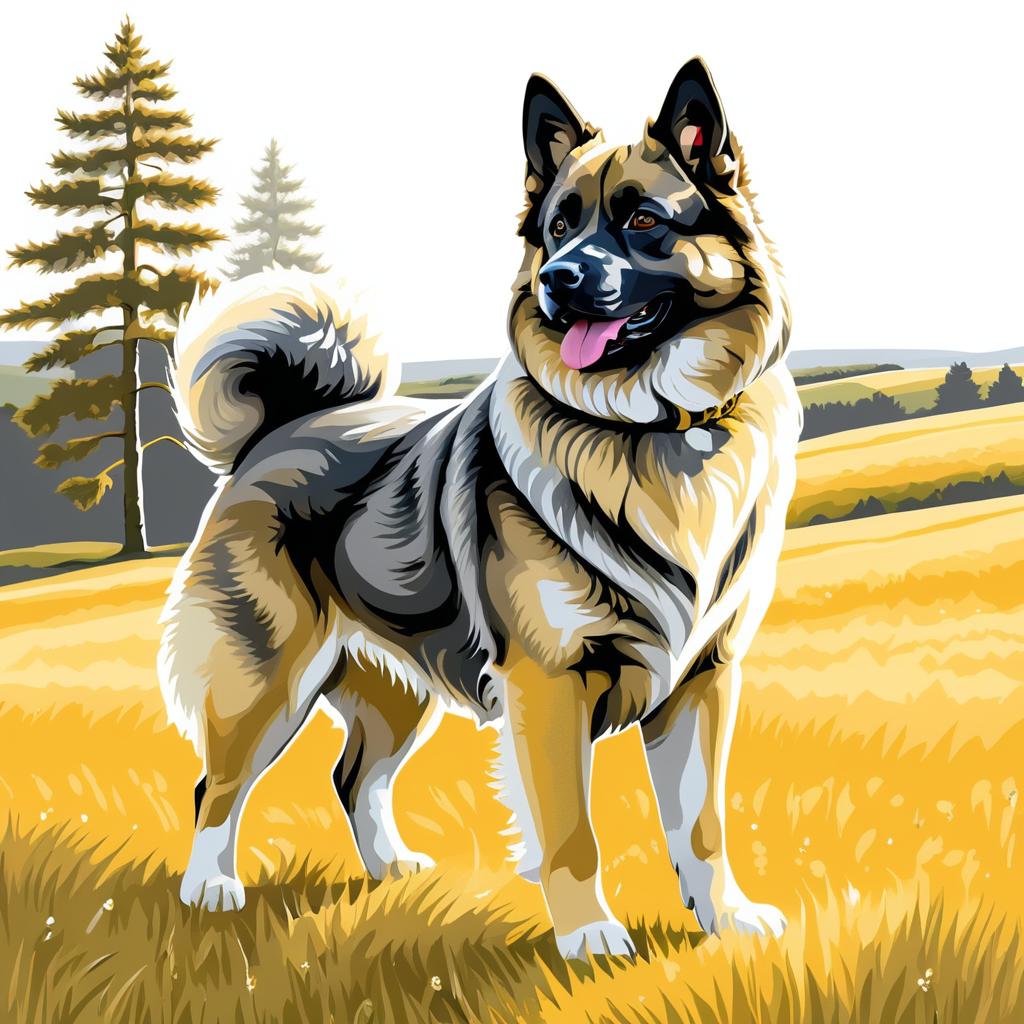 Victorian Illustration of a Noble Elkhound