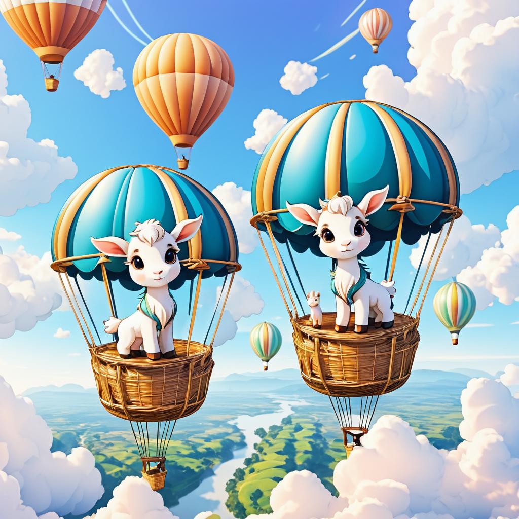 Adorable Baby Goats in Balloon Adventure