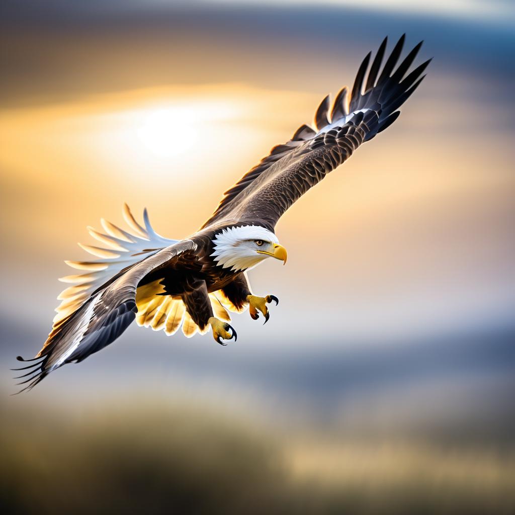 Majestic Eagle Soaring in Soft Focus