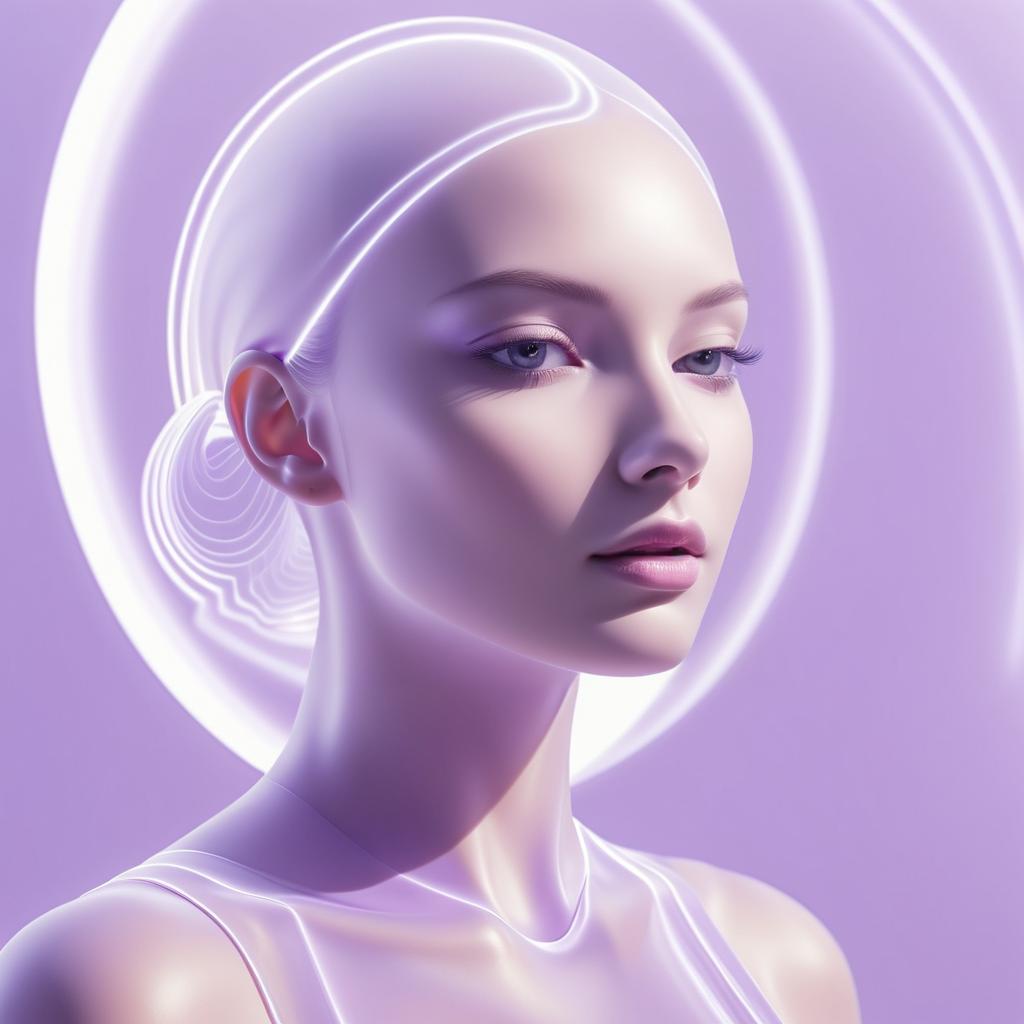 Ethereal 3D Female Profile Art