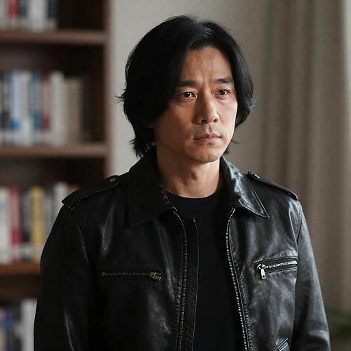 Intense Asian Man in Soft Lighting