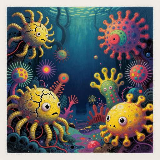 Biopunk Deep Sea Creatures and Colors