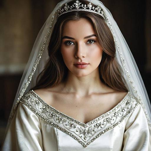 Bride in Medieval Royal Wedding Dress
