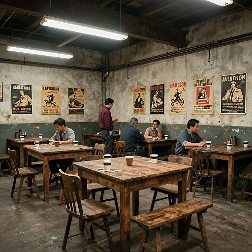 Vintage Factory Break Room Scene