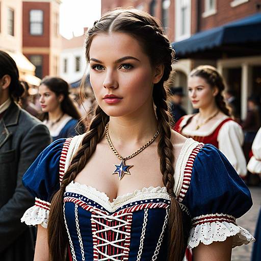 Young Woman in Iconic American Medieval Costume