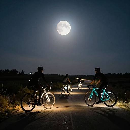 Surreal Cyclists in Luminous Tunnel