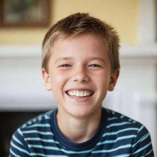 Joyful Boy's Portrait in Home Setting