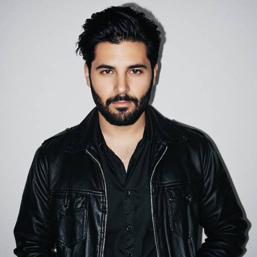 Man in Black Leather Jacket