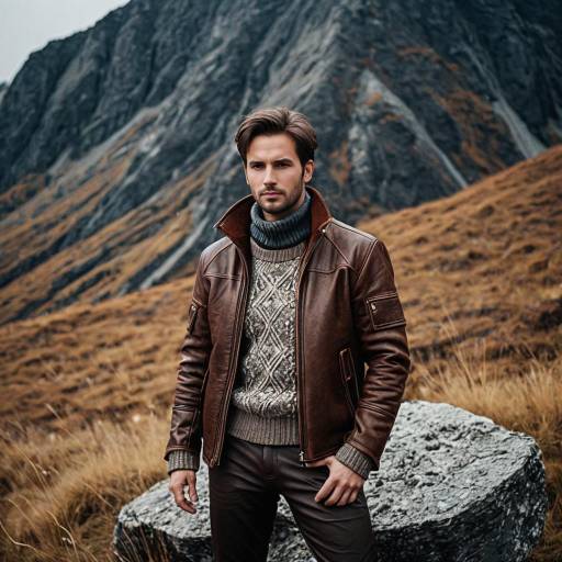 Stylish Man in Rugged Mountain Outfit