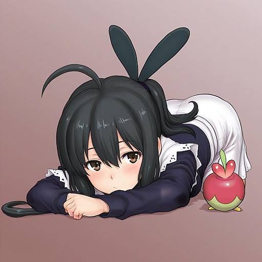 Illustration of Applin, pokemon in the style of Kuro suto sukii