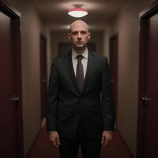 Candid Portrait in Dim Hallway