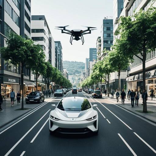 Futuristic Urban Mobility in Green Landscape