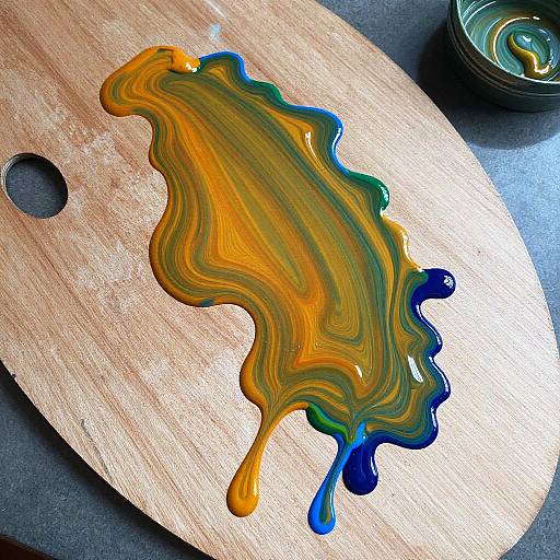 Vibrant Amber Paint Dripping Palette